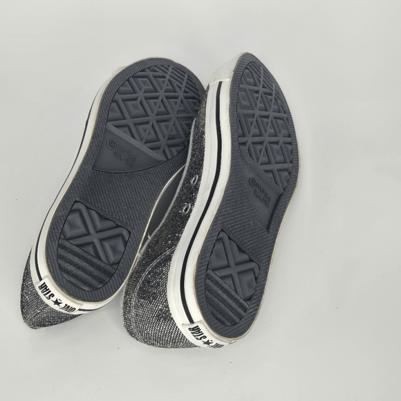 Converse one star ballet flats silver sequins size 5 bling glam metallic - Picture 5 of 9